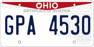 OH license plate GPA4530