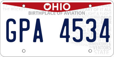 OH license plate GPA4534