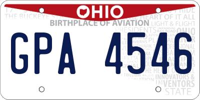 OH license plate GPA4546
