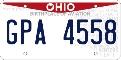 OH license plate GPA4558