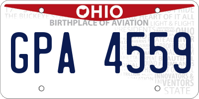 OH license plate GPA4559