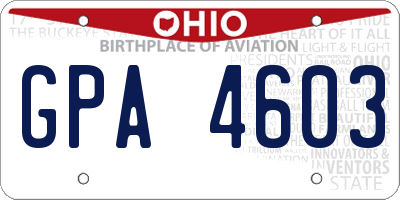 OH license plate GPA4603