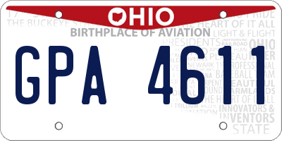 OH license plate GPA4611