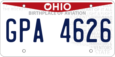 OH license plate GPA4626