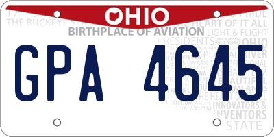 OH license plate GPA4645