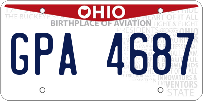 OH license plate GPA4687