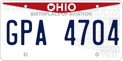 OH license plate GPA4704