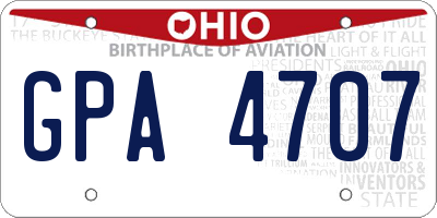 OH license plate GPA4707