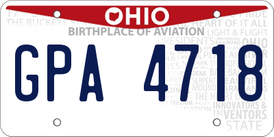 OH license plate GPA4718