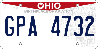 OH license plate GPA4732