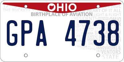 OH license plate GPA4738