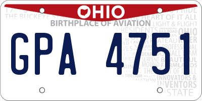OH license plate GPA4751