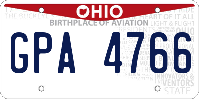 OH license plate GPA4766