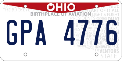 OH license plate GPA4776
