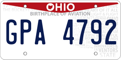OH license plate GPA4792