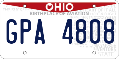 OH license plate GPA4808