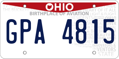OH license plate GPA4815