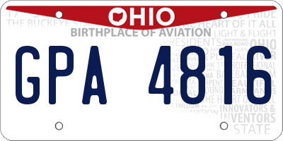 OH license plate GPA4816