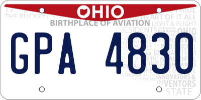 OH license plate GPA4830