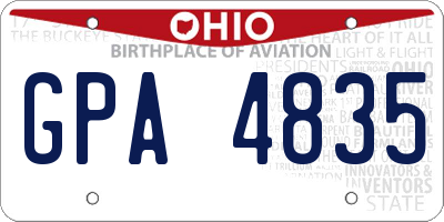 OH license plate GPA4835