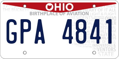 OH license plate GPA4841