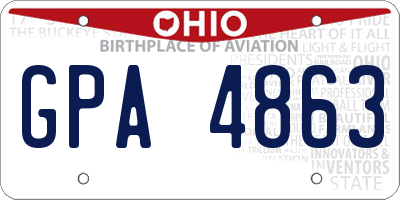 OH license plate GPA4863