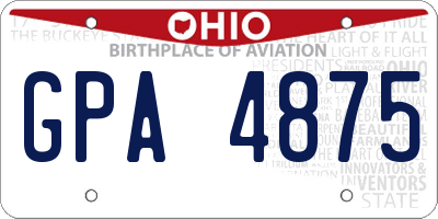 OH license plate GPA4875