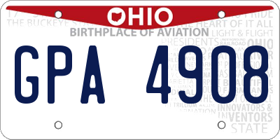 OH license plate GPA4908
