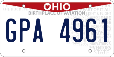 OH license plate GPA4961