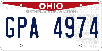 OH license plate GPA4974