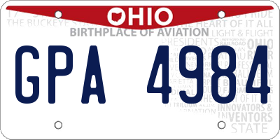 OH license plate GPA4984