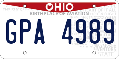 OH license plate GPA4989