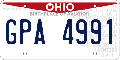 OH license plate GPA4991