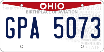 OH license plate GPA5073