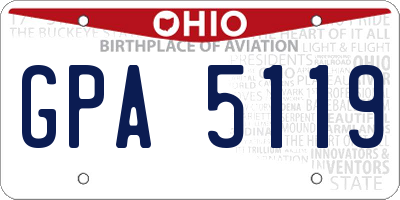 OH license plate GPA5119