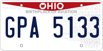 OH license plate GPA5133