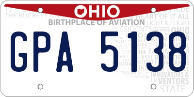 OH license plate GPA5138