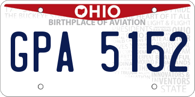 OH license plate GPA5152