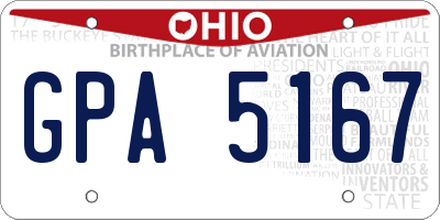 OH license plate GPA5167