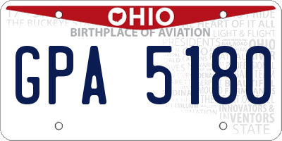 OH license plate GPA5180