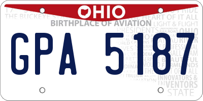 OH license plate GPA5187