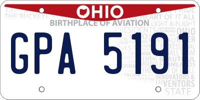 OH license plate GPA5191