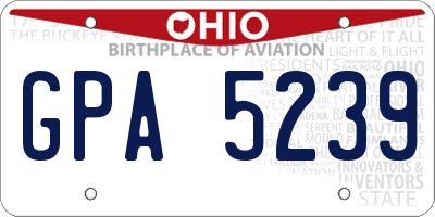 OH license plate GPA5239