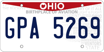 OH license plate GPA5269
