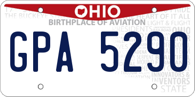 OH license plate GPA5290