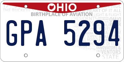 OH license plate GPA5294