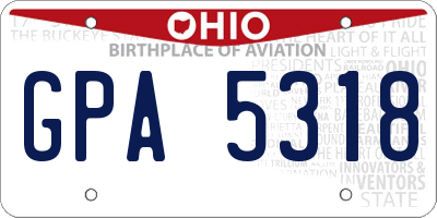 OH license plate GPA5318