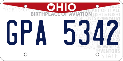 OH license plate GPA5342