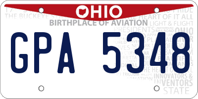 OH license plate GPA5348