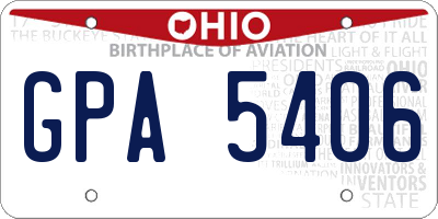OH license plate GPA5406